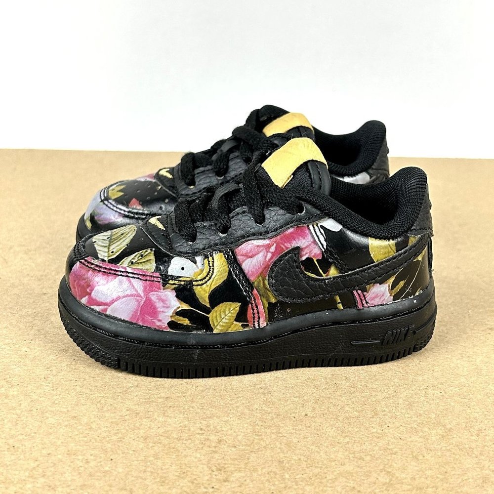 Nike Kids Sneakers Black Pink Floral